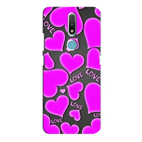 Чехол с принтом «Pink hearts» для Nokia 2.4 Чехол с принтом «Pink hearts» для Nokia 2.4