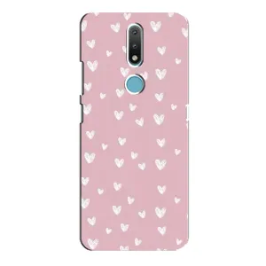 Чохол з розовим принтом для Nokia 2.4 (Сердечки на рожевому)