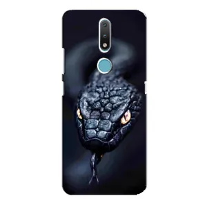 Чехол с картинкой «Хищники» для Nokia 2.4 (Черная змея)