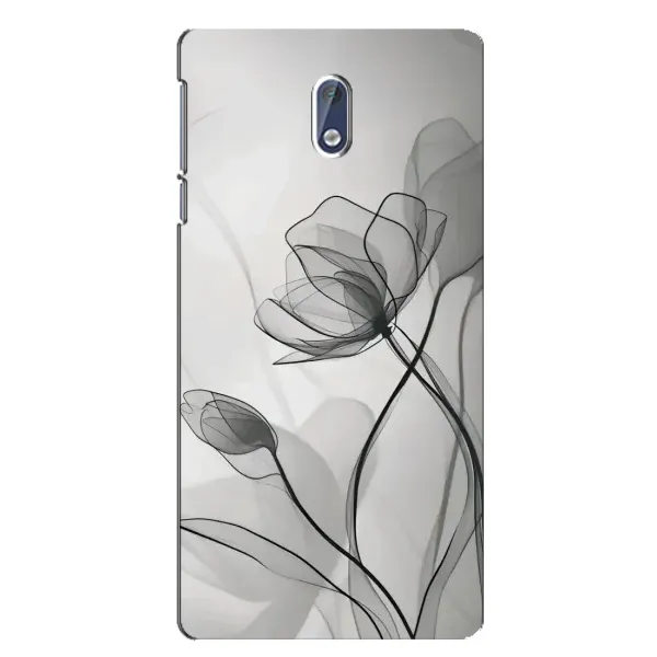 Чехол с принтом «Черные цветы» для Nokia 3.1