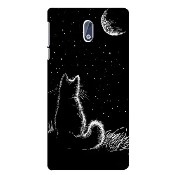 Чохол з принтом «Котик і місяць» для Nokia 3.1