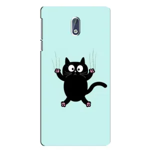 Чохол з принтом для Nokia 3.1 (AlphaPrint) Модні коти (Падаючий кіт)