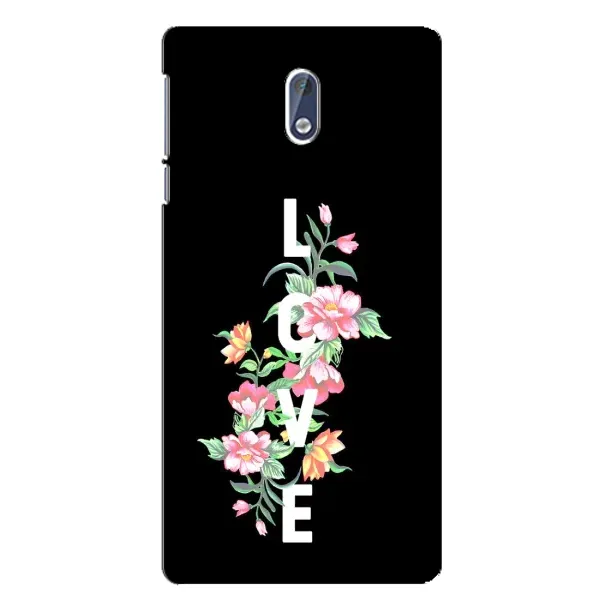 Чехол с принтом «Цветы LOVE» для Nokia 3