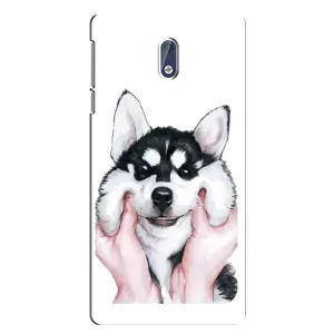 Чохол з Хаскі Nokia 3 - (AlphaPrint) (Хаскі улибака)