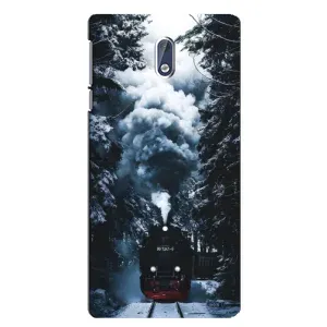 Новогодние, Праздничные Чехлы для Nokia 3 - 2024 год (Зимний поезд)