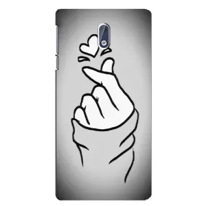 Чохол з принтом для Nokia 3 (AlphaPrint - Знак сердечка) (Значок Love)