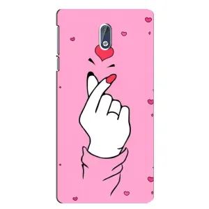 Чехол с принтом для Nokia 3 (AlphaPrint - Знак сердечка)