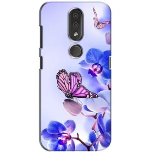 Чохли з квітами для Nokia 4.2 (VPrint) (Метелик на квітах)