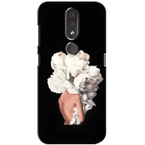 Чехлы (ART) Цветы на Nokia 4.2 (VPrint) (Білі квіти)
