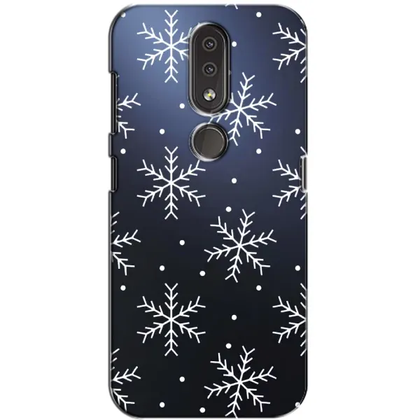 Чехол с принтом «Белые снежинки» для Nokia 4.2