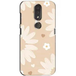 Чохол з принтом «Бежеві квіти» для Nokia 4.2