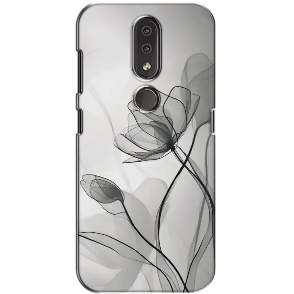 Чохол з принтом «Чорні квіти» для Nokia 4.2
