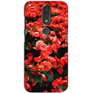 Чохли з квітами для Nokia 4.2 (VPrint) (Квіти червоні)
