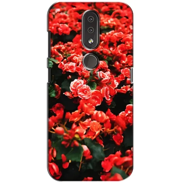 Чохол з принтом «Квіти червоні» для Nokia 4.2 Чохол з принтом «Квіти червоні» для Nokia 4.2