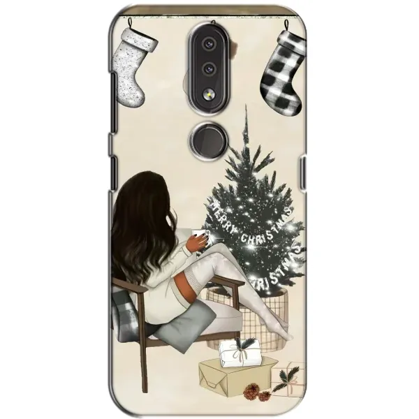 Чехол с принтом «Девушка с елкой» для Nokia 4.2