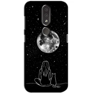 Чохол з малюнком кіт на Nokia 4.2 (Дівчина з котом)