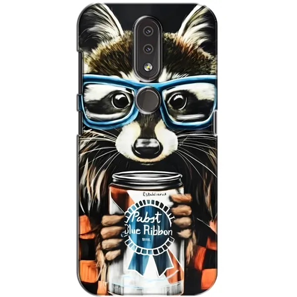 Чехол с принтом «Енот с банкой» для Nokia 4.2