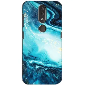 Мраморный чехол на Nokia 4.2 (VPrint) (Голубой мрамор)