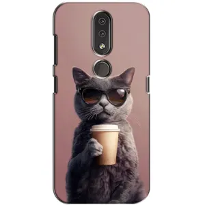 Чохол з принтом «Кіт з кавою» для Nokia 4.2