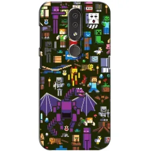 Чехол Майнкрафт на Nokia 4.2 (AlphaPrint) Minecraft (Коллаж Майнкрафт)