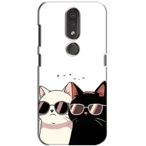 Чохол з малюнком кіт на Nokia 4.2 (Коти в окулярах)