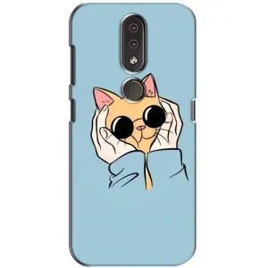 Чохол на Нокіа 4.2 з Котиками (VPrint) (Котик в окулярах)