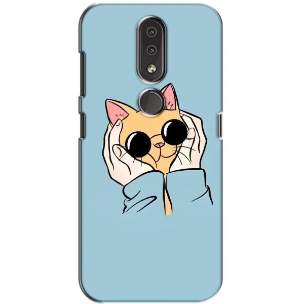 Чохол з принтом «Котик в окулярах» для Nokia 4.2