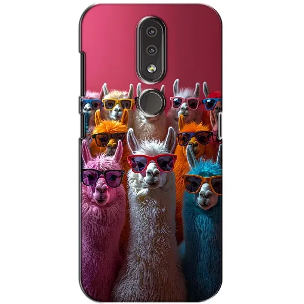 Чохол з принтом «Лами в окулярах» для Nokia 4.2