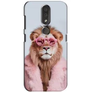 Чохол з принтом «Лев в окулярах» для Nokia 4.2