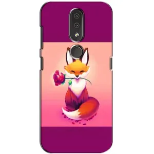 Чохли з картинкою Лисичка для Nokia 4.2 (VPrint) (Лиса з трояндою)