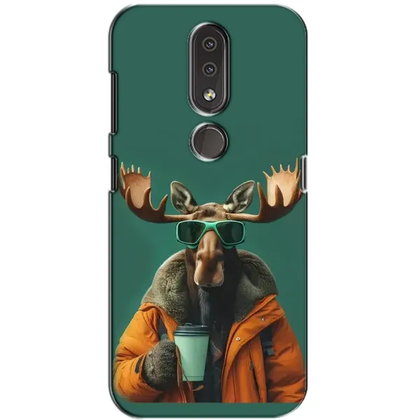 Чохол з принтом «Лось з кавою» для Nokia 4.2
