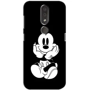Эксклюзивный чехол для Nokia 4.2 (AlphaPrint - Мультяшные) (Микки на черном)