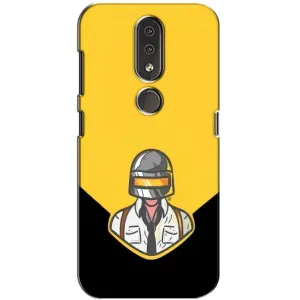 Чехол PUBG для Нокиа 4.2 (AlphaPrint) (Пабг в шлеме)