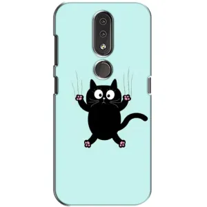 Чохол з принтом для Nokia 4.2 (AlphaPrint) Модні коти (Падаючий кіт)