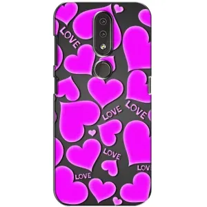Чехлы для любимой на Нокиа 4.2 (VPrint) (Pink hearts)
