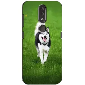 Чехол с Хаски для Nokia 4.2 - (AlphaPrint) (Радостный Хаски)