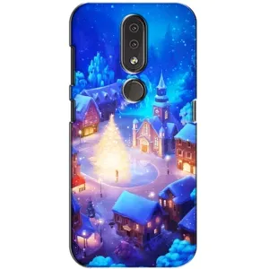 Рождественские Чехлы для Nokia 4.2 (VPrint) (Рождественский город)