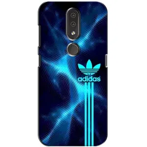 Чехлы Адидас для Nokia 4.2 (AlphaPrint) (Синий Адидас)