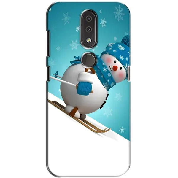 Чехол с принтом «Снеговик на лыжах» для Nokia 4.2 Чехол с принтом «Снеговик на лыжах» для Nokia 4.2
