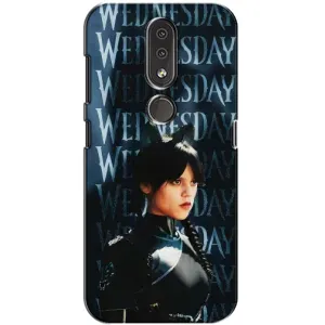 Чехлы Венсдей на Nokia 4.2 Уэнсдей (AlphaPrint) (Уэнздей кошка)