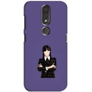 Чехлы Венсдей на Nokia 4.2 Уэнсдей (AlphaPrint) (Уэнздей в черном)