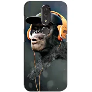 Чохол з Мавпами Nokia 4.2 - (AlphaPrint) (В навушниках)