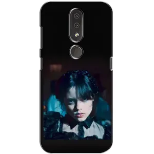Чехлы Венсдей на Nokia 4.2 Уэнсдей (AlphaPrint) (взгляд Уэнздей)