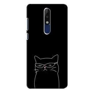 Чехол с принтом «Равнодушный кот» для Nokia 5.1 Plus (X5)