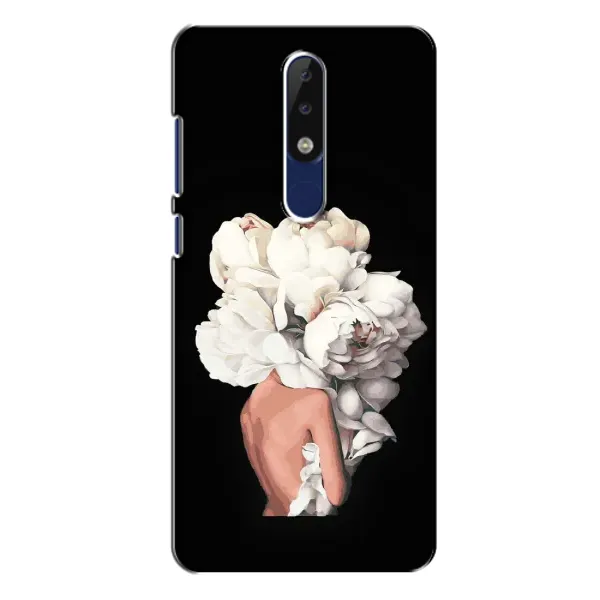 Чехол с принтом «Белые цветы» для Nokia 5.1 Plus (X5)