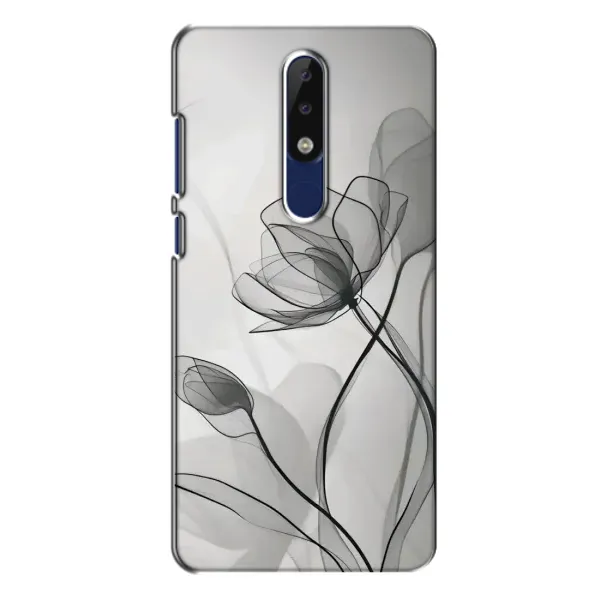 Чехол с принтом «Черные цветы» для Nokia 5.1 Plus (X5)