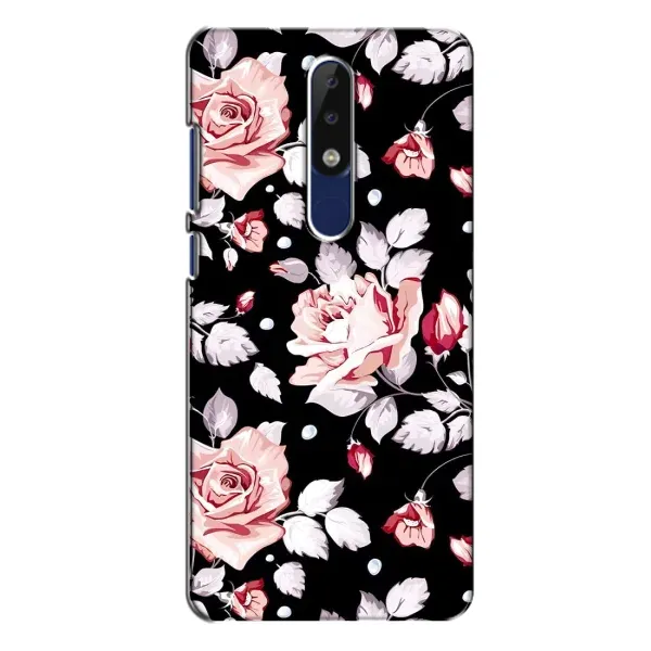 Чехол с принтом «Цветочки на черном» для Nokia 5.1 Plus (X5)