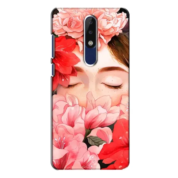 Чехол с принтом «Глаза в цветах» для Nokia 5.1 Plus (X5)