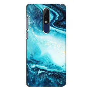 Мраморний чехол на Nokia 5.1 Plus (X5) (VPrint) (Блакитний мрамор)