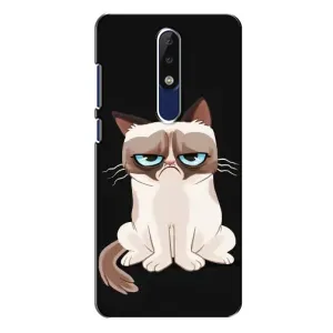 Чохол з принтом для Nokia 5.1 Plus (X5) (AlphaPrint) Модні коти (Сумний кіт)